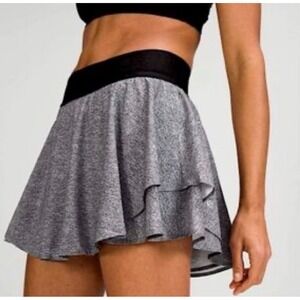 lululemon athletica Gray Layered Skort with Black Waistband